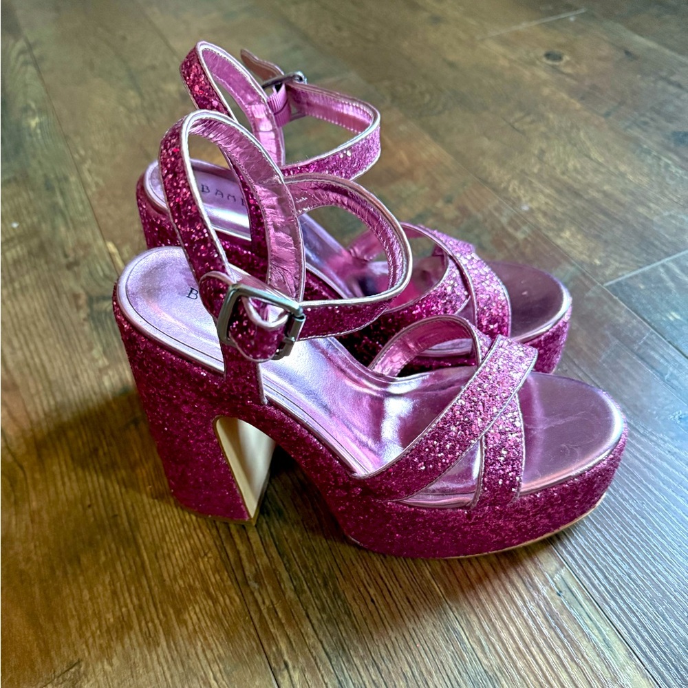 Glittery Pink Platform Heels